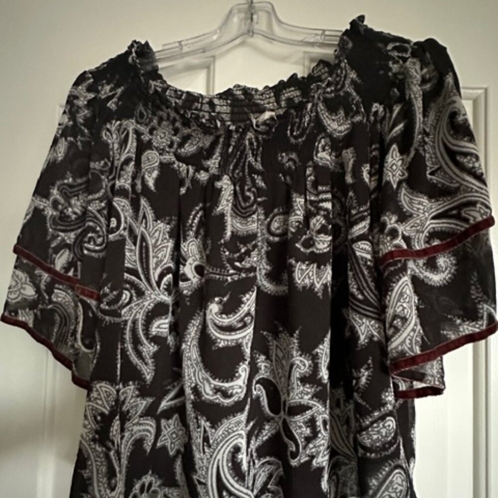 Loft Paisley Off the Shoulder Top Size L